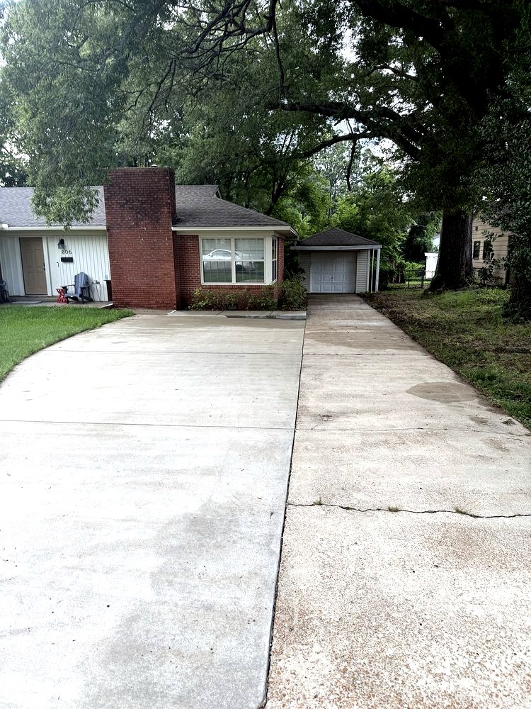 Driveway after washing