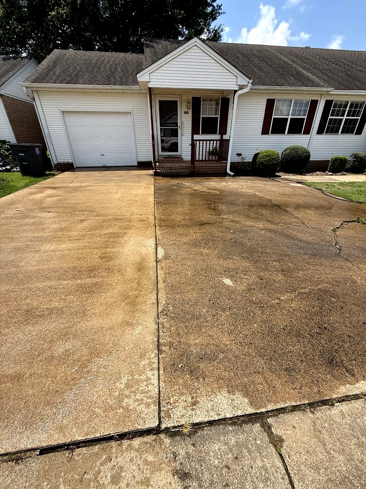 Driveway split before and after