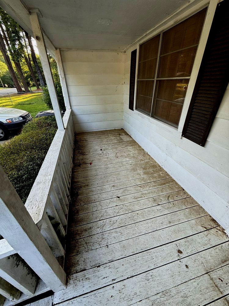 Porch before cleaning