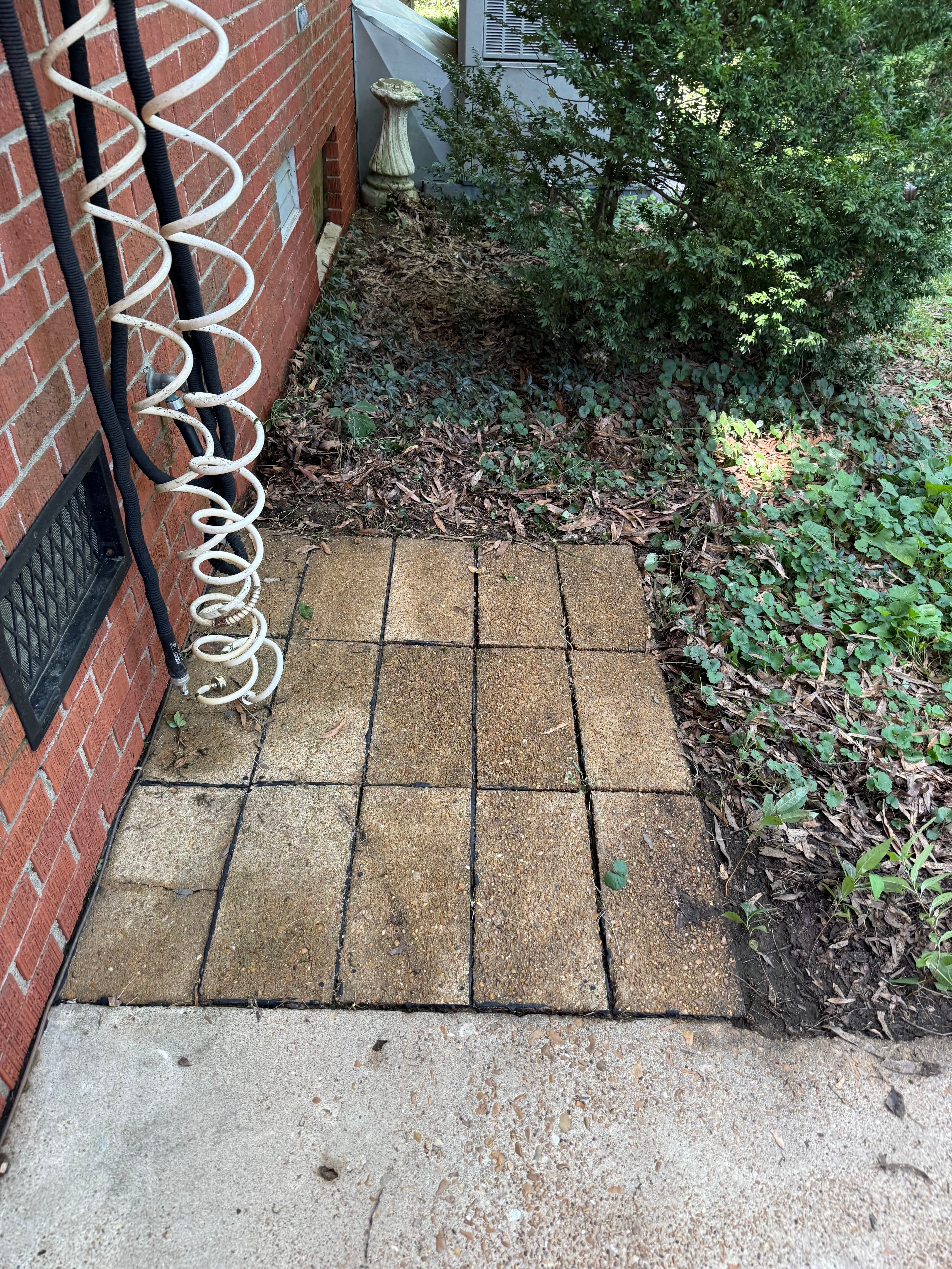 Retaining wall after cleaning