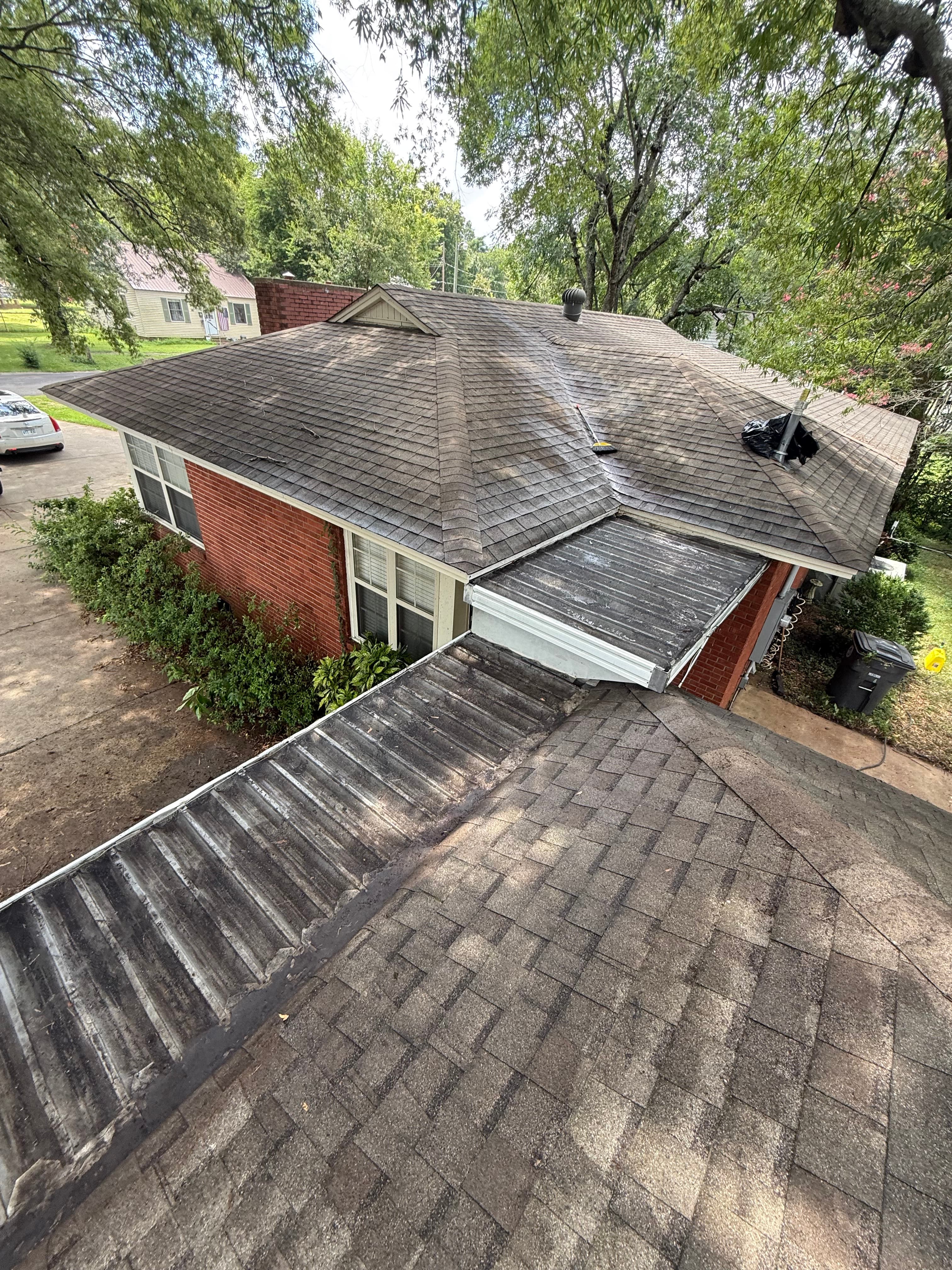 Roof after soft wash